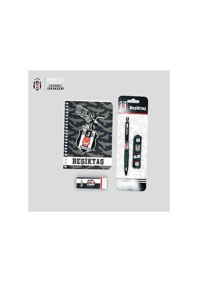 Beşiktaş Kırtasiye Seti Lisanslı Defter Versatil Kalem Uç Silgi Okul Çalışma Hediye Seti - Bgabjkset004