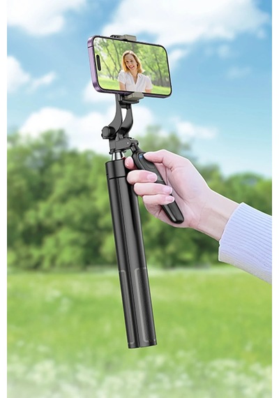 Hoco. K19 1.57m Broadcast Holder Selfie Çubuğu - Siyah