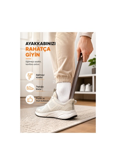 Zeyn Gross Metal Ayakkabı Çekeceği 30 Cm - Dayanıklı Metal Kerata - Ergonomik Ayakkabı Giydirici