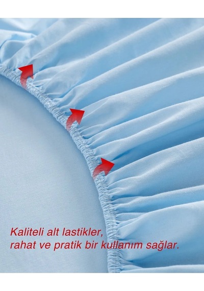 Lastikli Çarşaf %100 Pamuklu Penye Kumaş Tek/çift Kişilik Mavi
