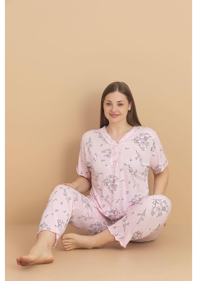 Pijamerry Kadın Büyük Beden Dantel Yaka Bambu Kısa Kol İnce Pijama Takımı 5989 - 1 Adet Pembe Pijamerry Kadın Büyük Beden Dantel Yaka Bambu Kısa Kol İnce Pijama Takımı 5989 - 1 Adet Pembe