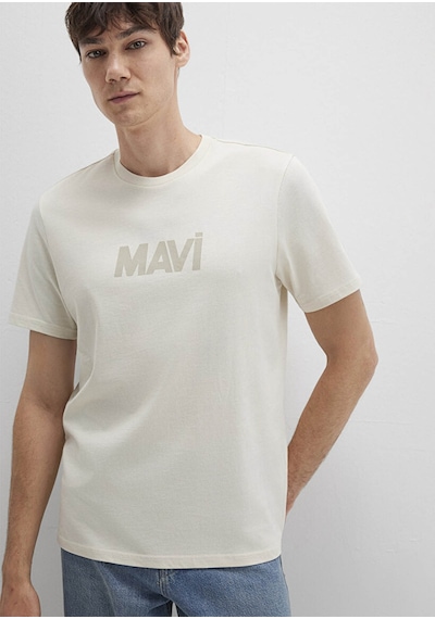 Mavi Logo Kum Erkek T-shirt M0612896-70134 Kum