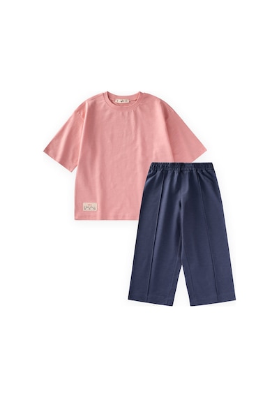 Cigit Düşük Kol T-shirt Takım 5-12 Yaş Pembe