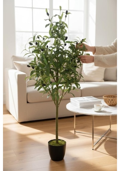 Yapay Zeytin Ağacı 110cm Doğal Görünümlü Yapay Ağaç Yeşil