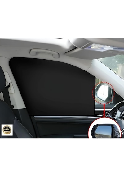 Trakmats Tesla Model Y 2019-2025 İle Uyumlu Oto Güneşlik Perde, 2 Adet, Cırtlı, Siyah, 77x45 Cm Standart