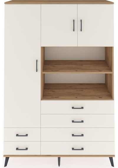 Hyperion Dolap 8 Raflı 6 Çekmeceli 3 Kapaklı 132x44x195 Çam-a... Çam Hyperion Dolap 8 Raflı 6 Çekmeceli 3 Kapaklı 132x44x195 Çam-a... Çam