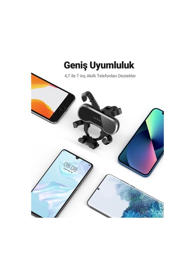 Ugreen 5 Kollu Mekanik Araç İçi Telefon Tutucu Air Vent, Siyah, 80539
