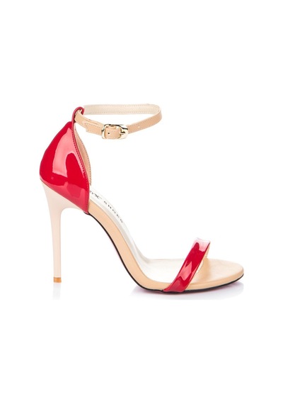 Fox Shoes Kırmızı/ten Rugan Kadın Topuklu Ayakkabı 7749112608 Kırmızı - Bej