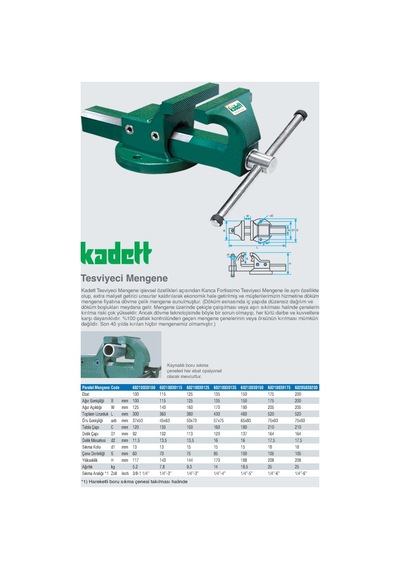 Kadett Kanca Tesviyeci Mengene 150'LİK