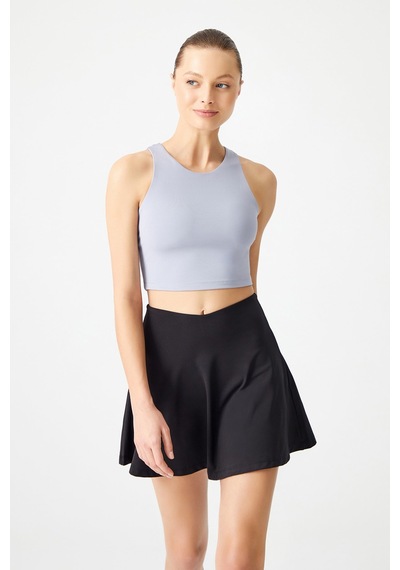 Los Ojos Siyah 2 Katmanlı Pileli Tenis Eteği - Spor Etek Tennis Skirt2 Siyah