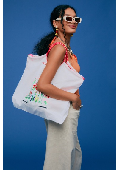 K&s Büyük Boy Desenli Tote Çanta Pembe