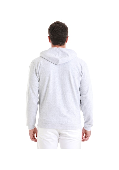 Hatemoğlu Gri Regular Fit Düz Pamuklu Fermuarlı Sweatshirt 34183024b001 420 Gri