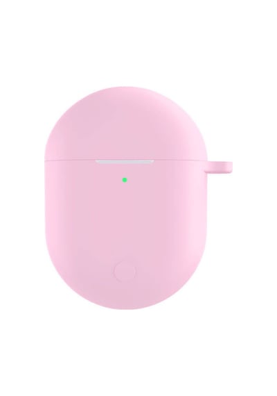 Koodmax Xiaomi Redmi Buds 3 Pro / Airdots 3 Pro Uyumlu Silikon Kılıf + Metal Kopça - Pembe