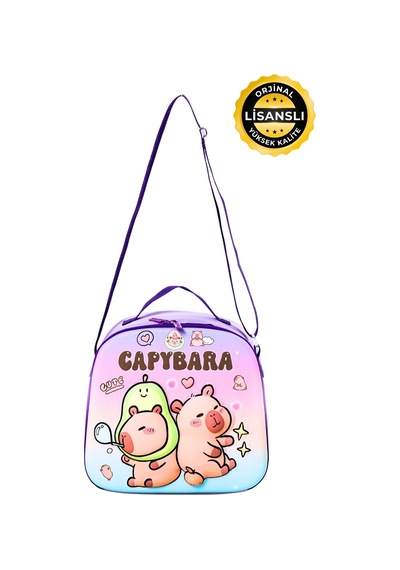 Capybara Orijinal Lisanslı Çocuk Beslenme Çantası Isı Yalıtımlı Lila