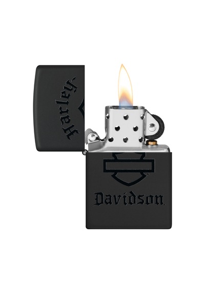 Zippo Harley Davidson Black Logo Dizayn Çakmak Siyah