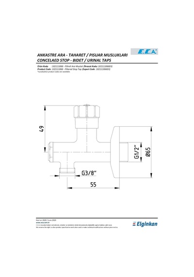 Eca Filtreli Ara Musluk 102111066