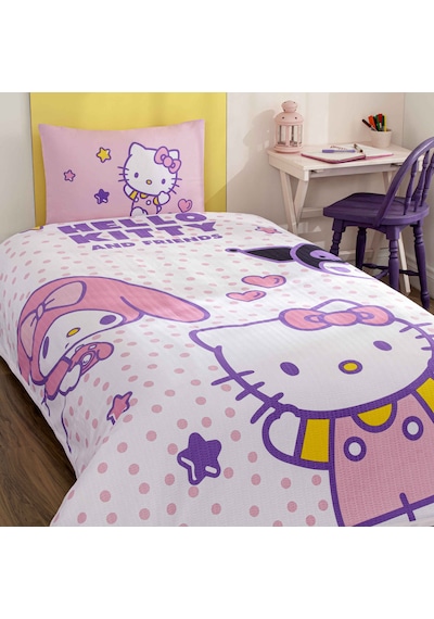 Taç Lisanslı Hello Kitty&friends Pamuk Tek Kişilik Pike Takımı 000000001000051396 Çok Renkli