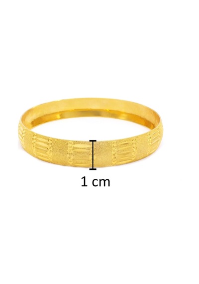 Ferizz Altın Kaplama Çizgili Noktalı 1 Cm Bilezik Blz-3075 001