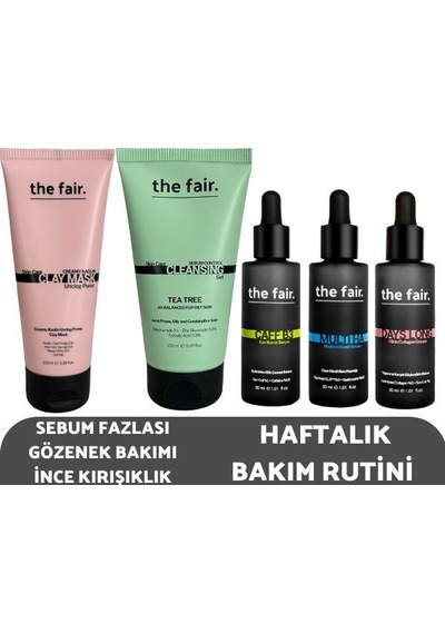 The Fair Sebum Fazlası İçin Gözenek Bakımı İnce   Haftalık Bakım Rutini Seti
