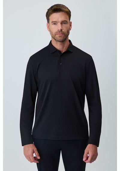 Morven Erkek Siyah Polo Yaka Rayon Sweatshirt 27ks063002001 Siyah