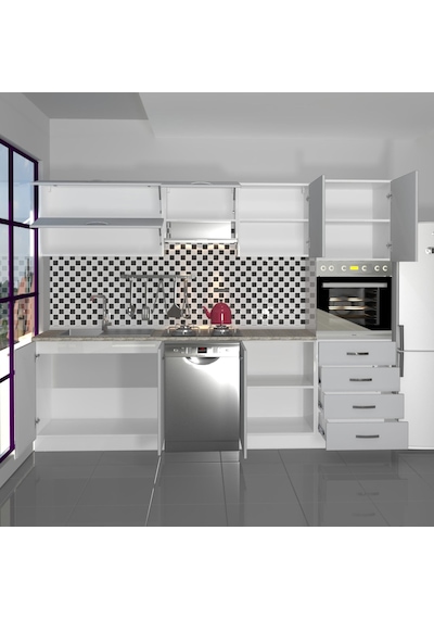 Decoraktiv Elite 280yq Ankastre Boy Dolaplı Mdf Hazır Mutfak Dolabı - Tezgah Dahil - Buz Gri Açık Gri Decoraktiv Elite 280yq Ankastre Boy Dolaplı Mdf Hazır Mutfak Dolabı - Tezgah Dahil - Buz Gri Açık Gri