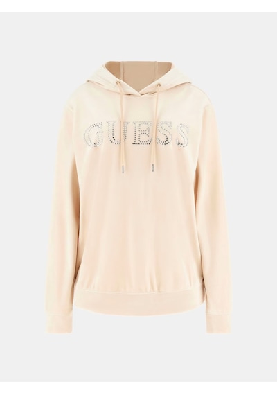 Guess Yapay Elmas Taşlı Logolu Kadın Sweatshirt V4rq25k0232 Bej