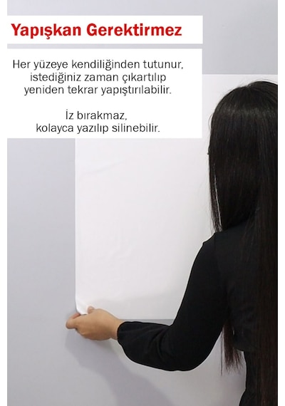 Yapışkanlı Beyaz Yazı Tahtası Sticker Board 45 X 200 Cm Çizim Tah