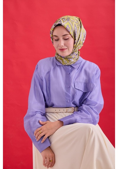 Silk Home Twill İpek Eşarp 11476-24 Asit, Butter Yellow, Lila, Mor, Beyaz, Haki