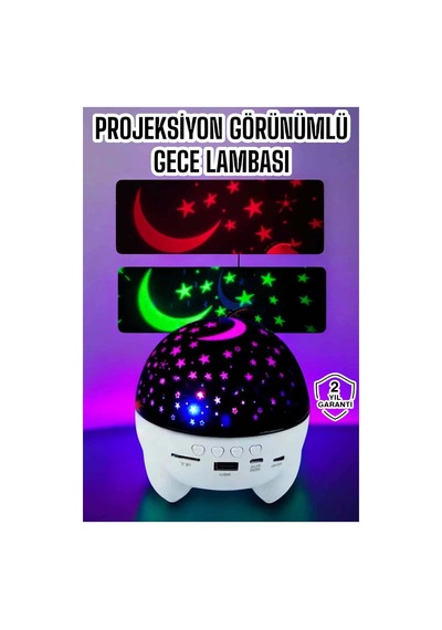 Gece Lambası Renkli Yıldızlı Gökyüzü Projeksiyon Gece Tavan Yansıtma Karışık