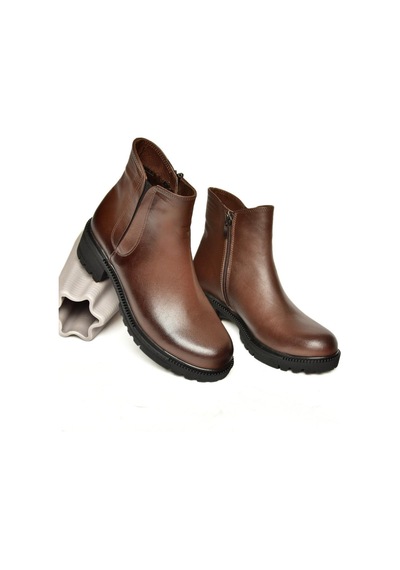 Fox Shoes J654011903 Kahverengi Hakiki Deri Kadın Bot Kahverengi