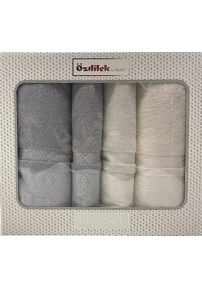Özdilek Dory Best Set Hamam Takımı - Krem-gri Gri - Krem