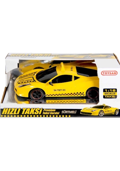 Toysan Oyuncak Sürtmeli Sarı Taksi 1:16 Taxi Car