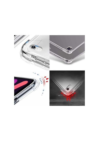 Apple Ipad Mini 6 2021 Ile Kılıf Köşeleri Korumalı Şeffaf Dayanıklı Tablet Kılıfı Arka Kapak