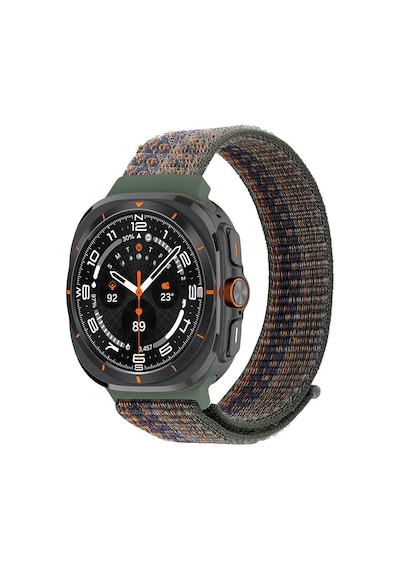 Kilifone - Samsung Watch Ultra 47mm Uyumlu - Kordon Hasır Kordon Krd-03 - Yeşil-turuncu