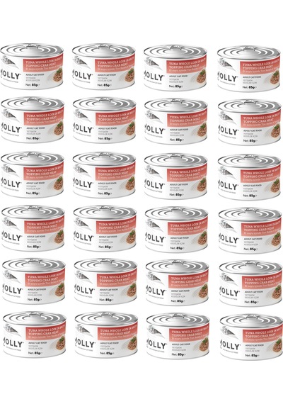 Molly Ton Ve Yengeçli Et Suyu İçinde Yetişkin Kedi Konservesi 85 Gr. X 24 Adet