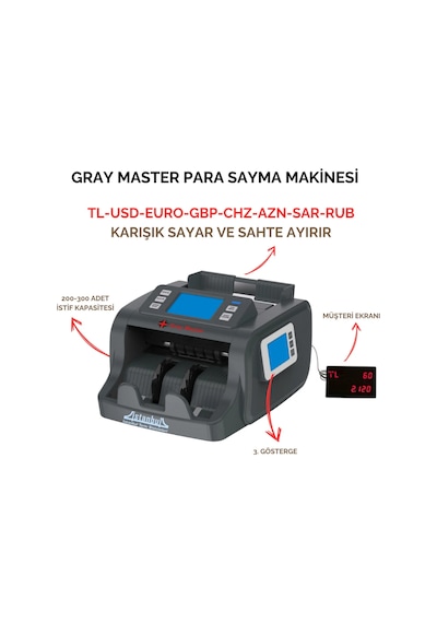 Gray Master Kağıt Para Sayma Makinesi