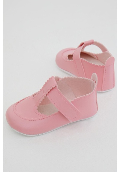 Bebiccino Kız Bebek Patik Ayakkabı Cırtlı 18-19 Numara, Pembe