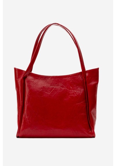 Dericlub Nova Kadın Çift Saplı Shopper Çanta Gerçek Deri Koyu Kırmızı Koyu Kırmızı