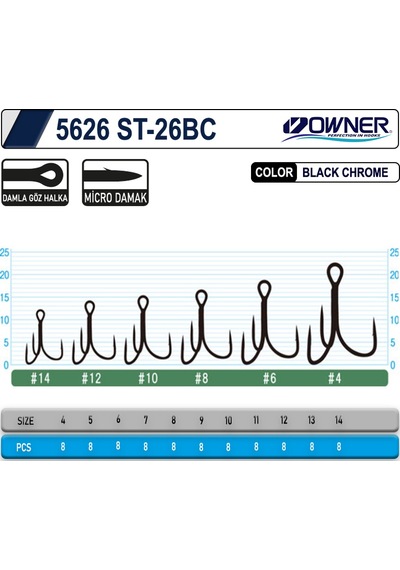 Owner 5626 St-26 Black Chrome Çarpma İğne