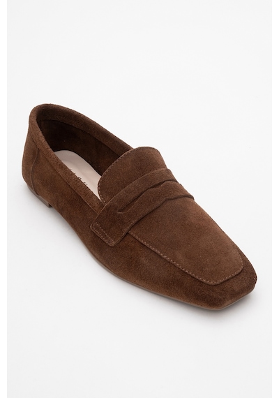 Luvishoes Luvi Shoes Rubra Kahverengi Süet Hakiki Deri Kadın Loafer Ayakkabı Kahve Süet