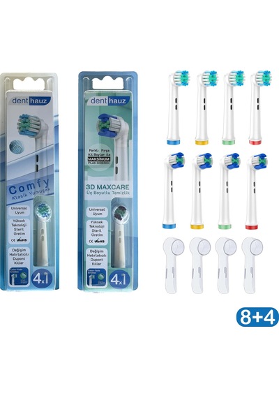 Comfy + 3d Maxcare Oral-b Uyumlu Diş Fırçası Başlıkları + Fırça Koruma Kapağı