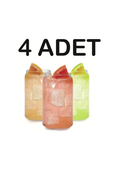 4 Adet Isıya Dayanıklı Borosilikat Cam Kokteyl Ve Meşrubat Bardak Soğuk Kahve İçecek Bardak 420ml Çok Renkli