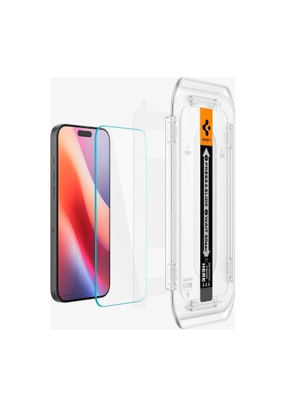 Spigen İphone 16 Pro Uyumlu Cam Ekran Koruyucu Kolay Kurulum Glas.tr Ez Fit Slim Hd 2 Adet - Agl07928