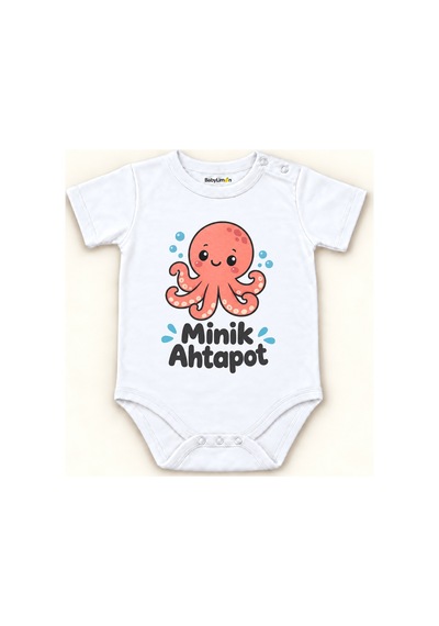 Babylimon Minik Ahtapot Beyaz Kısa Kollu Çıtçıtlı Bebek Zıbını Beyaz - Minik Ahtapot - 928161931 Beyaz - Minik Ahtapot