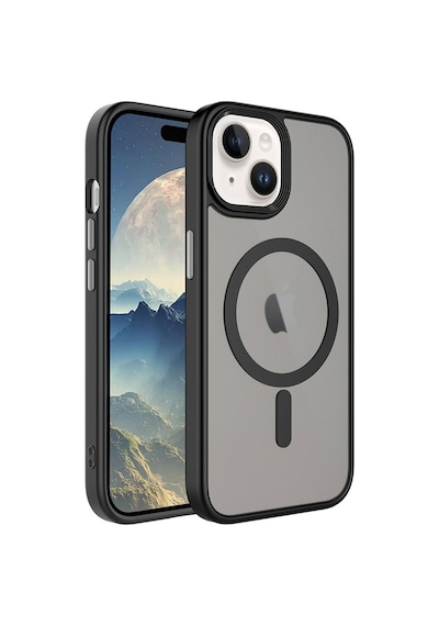 Apple Uyumlu iPhone 15 Kilif Mat Hibrit Wireless Sarj Özellikli Silikon Kapak
