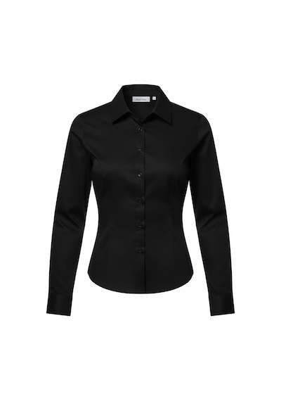 Miss Poem Kadın Siyah Slim Fit Kol Düğme Detaylı Gömlek Siyah