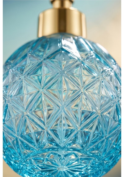 Boby Diamond Küre Cam Sıvı Sabunluk Gold Pompalı Kristal Desenli Dekoratif Banyo Ve Mutfak Dispenseri - 16 Cm X 10 Cm - 500ml - Mavi