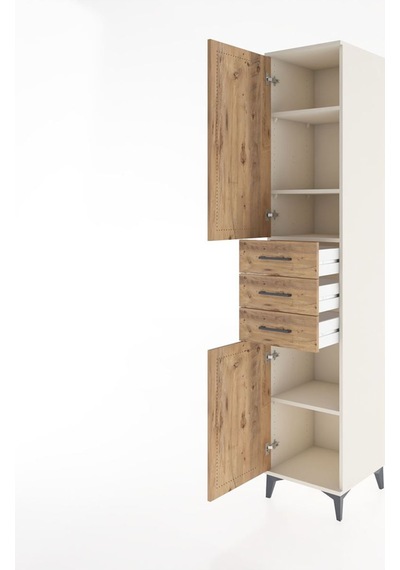 Hyperion Dolap 4 Raflı 3 Çekmeceli 2 Kapaklı 44x44x221 Aytaşı-çam Aytası