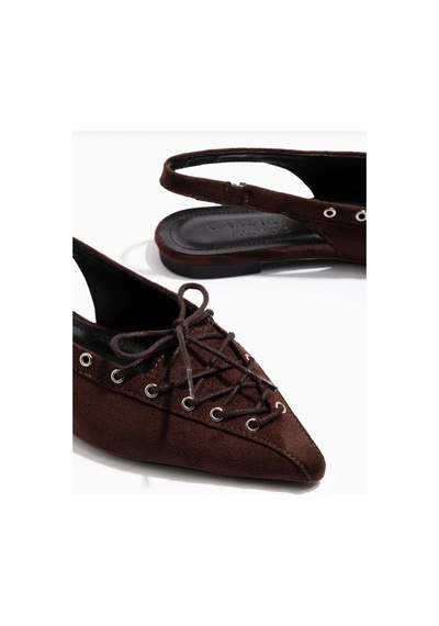 Dadwolf Kadın Süet Bağcıklı Slingback Babet Sivri Burun Arkası Açık Günlük Ayakkabı Kahverengi Dadwolf Kadın Süet Bağcıklı Slingback Babet Sivri Burun Arkası Açık Günlük Ayakkabı Kahverengi