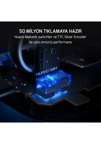 Gamepower Flow Paw3315 16.000dpı Mekanik Switch Kablosuz Beyaz Gaming Mouse Grip Tape Ve Skatez li -